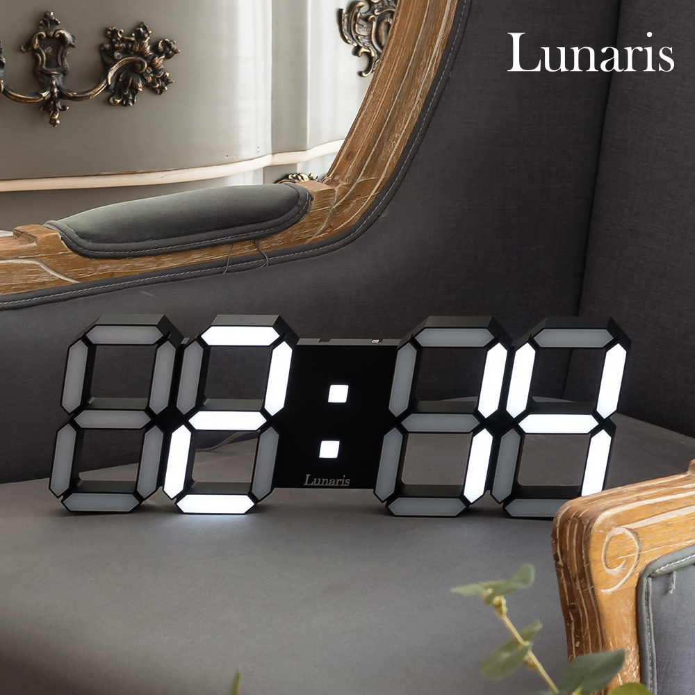 국산 루나리스 LED 벽시계 38cm 듀얼컬러 / 화이트 블랙