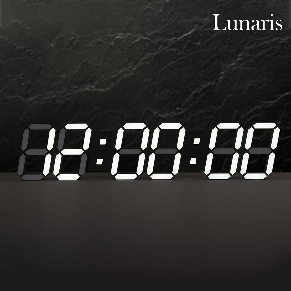 루나리스 GPS수신 대형 디지털 전자 LED 벽시계 90cm HMS