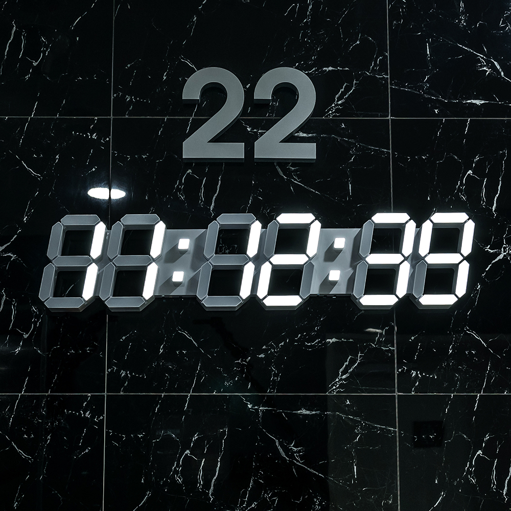 루나리스 GPS수신 대형 디지털 전자 LED 벽시계 90cm HMS