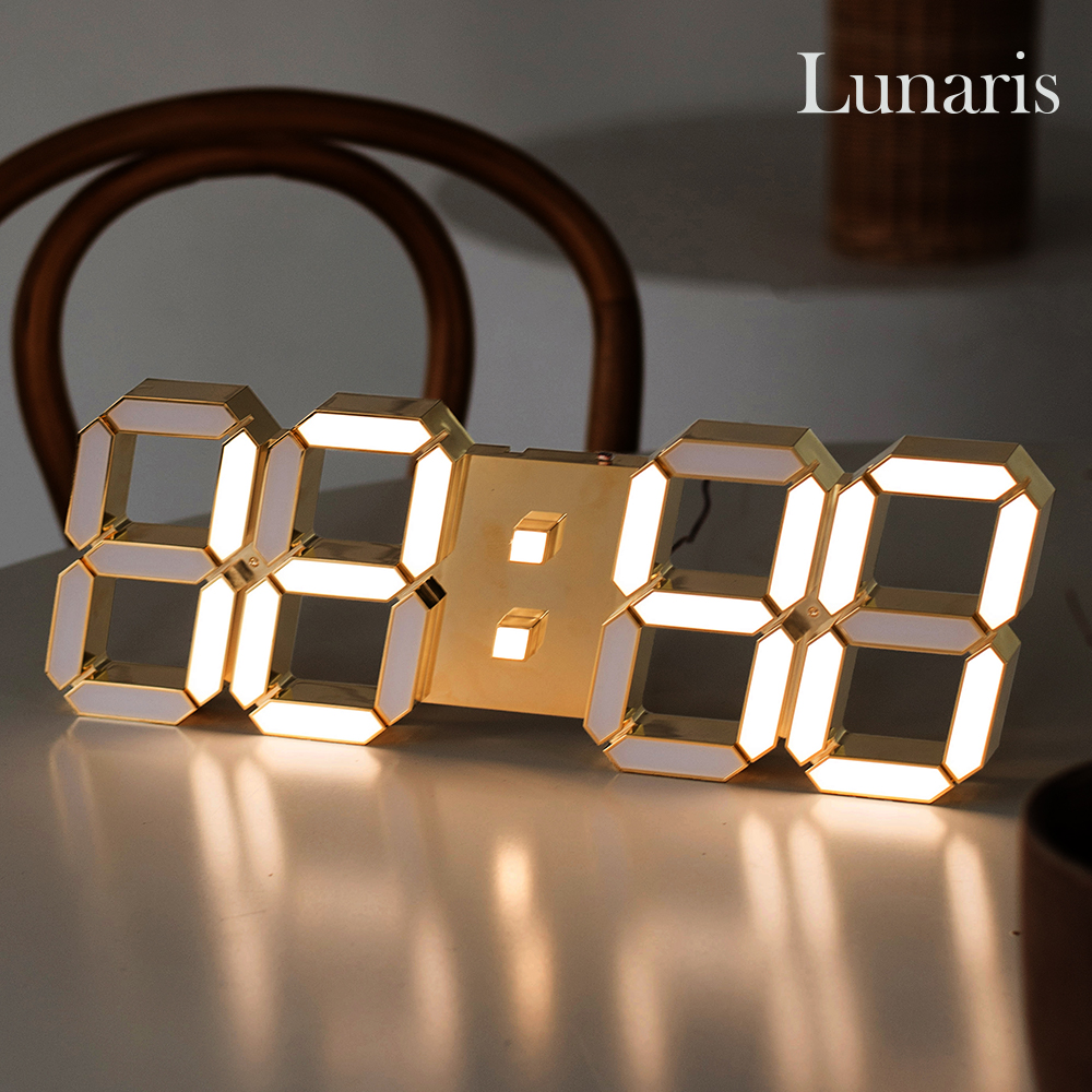 국산 루나리스 LED 벽시계 38cm 듀얼컬러 / 24K 샴페인골드
