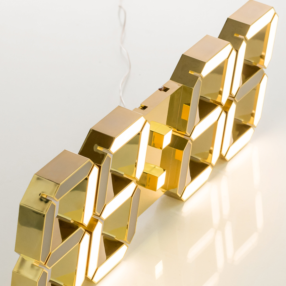 국산 루나리스 LED 벽시계 38cm 듀얼컬러 / 24K 샴페인골드