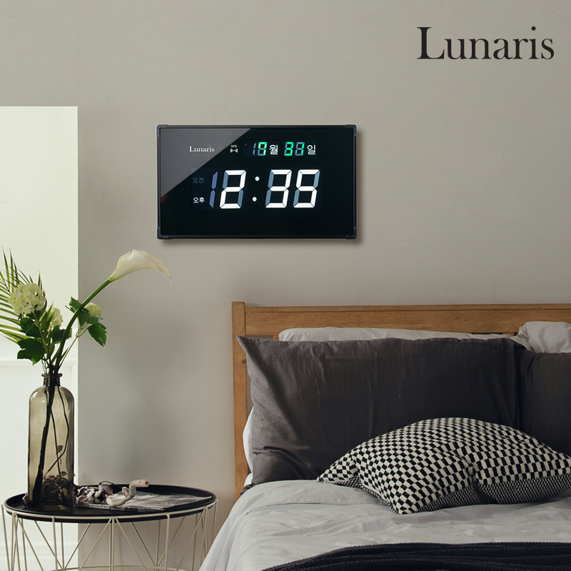 국산 루나리스 GPS수신 디지털 전자 LED 벽시계(소)