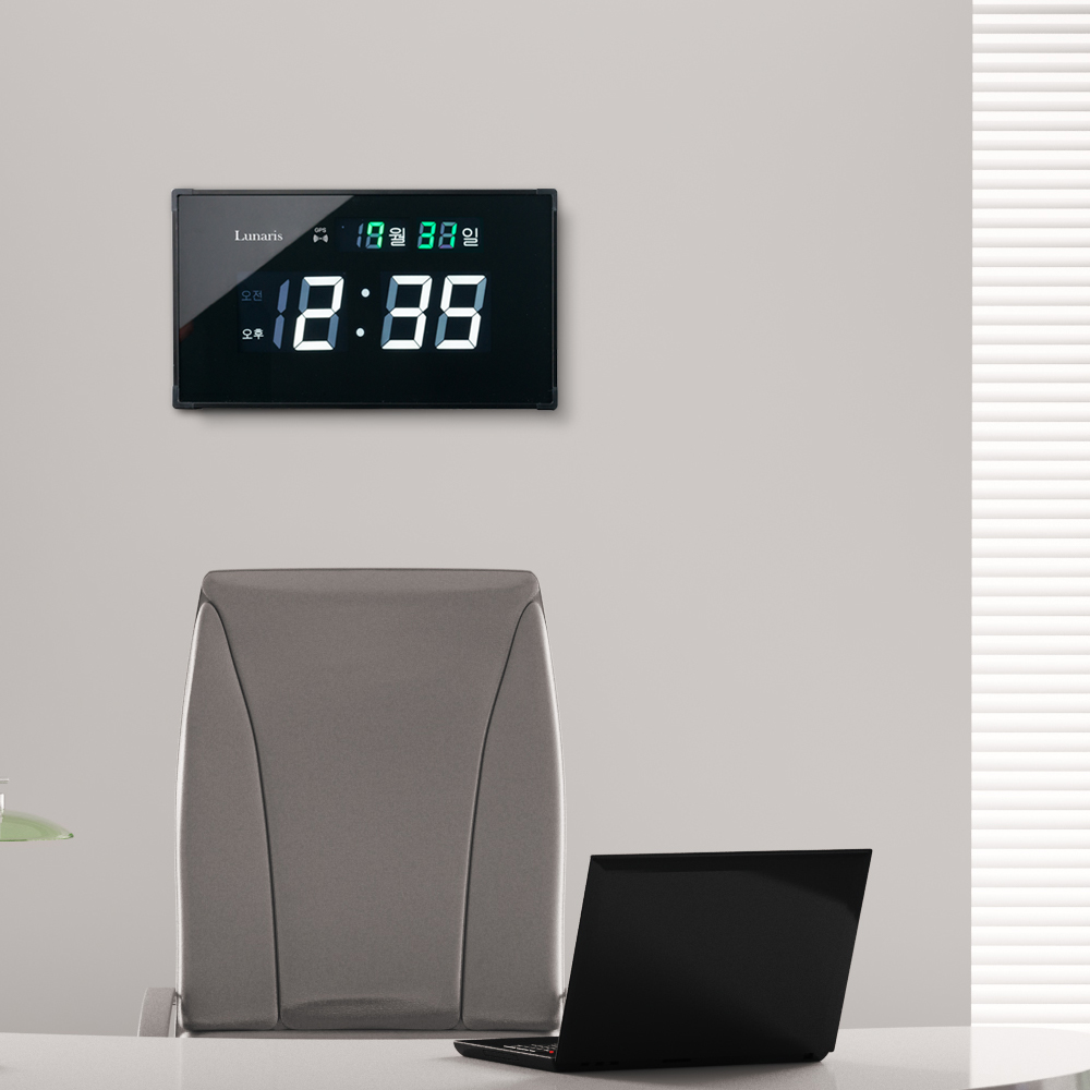 국산 루나리스 GPS수신 디지털 전자 LED 벽시계(소)