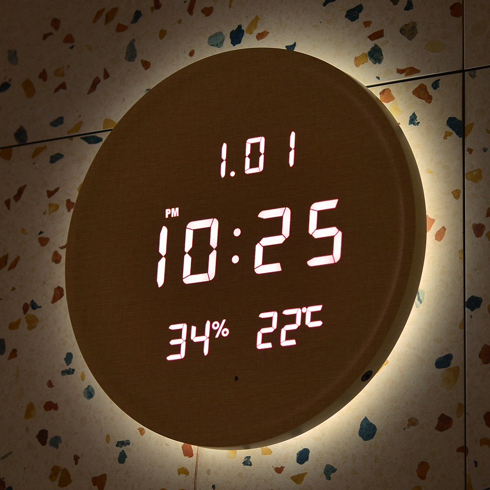 성흠 3세대 백라이트 루나 온습도 LED 벽시계