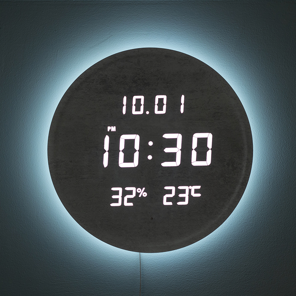 성흠 3세대 백라이트 루나 온습도 LED 벽시계