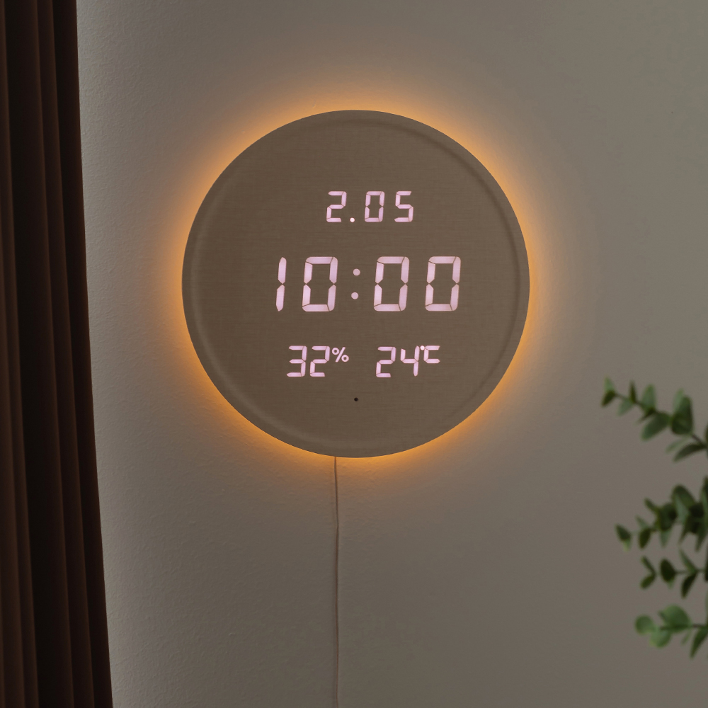 성흠 3세대 백라이트 루나 온습도 LED 벽시계
