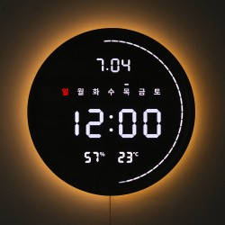 성흠 3세대 백라이트 터닝 원형 온습도 LED 벽시계