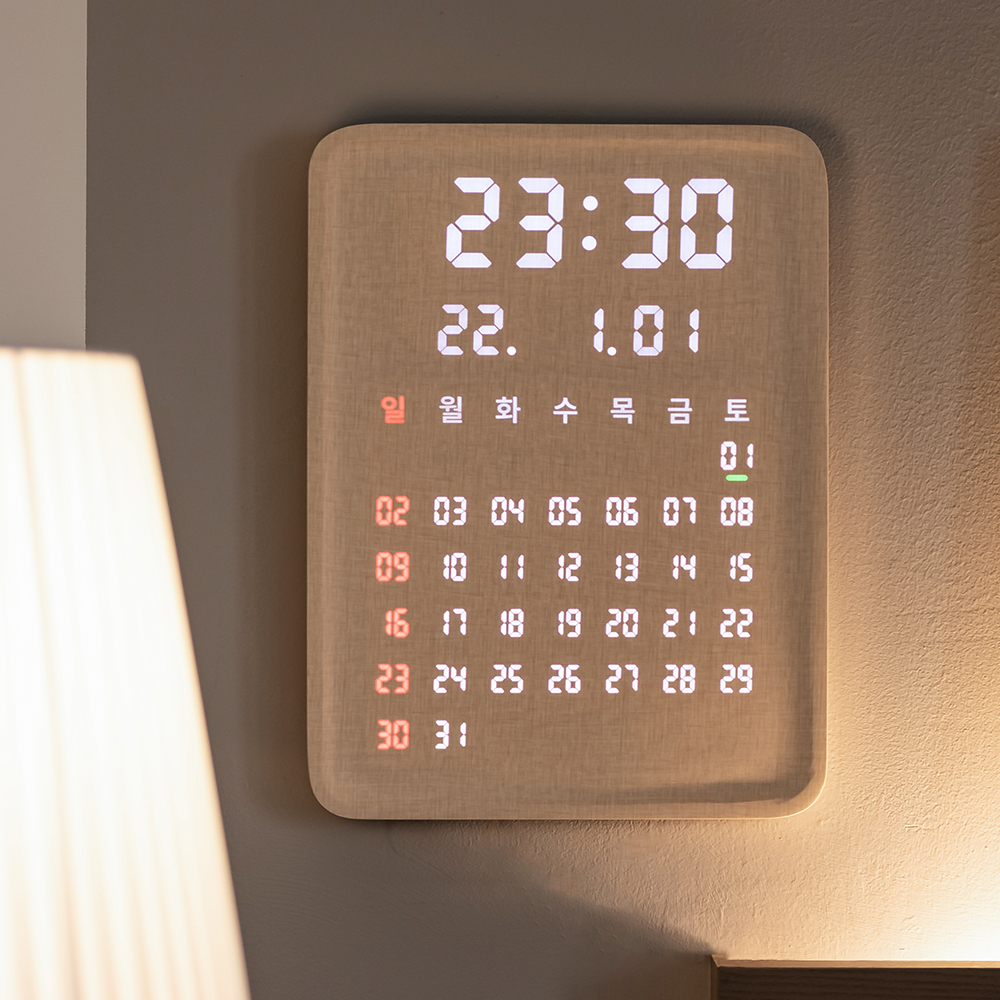 성흠 포시즌 캘린더 인테리어 LED 벽시계 27cm