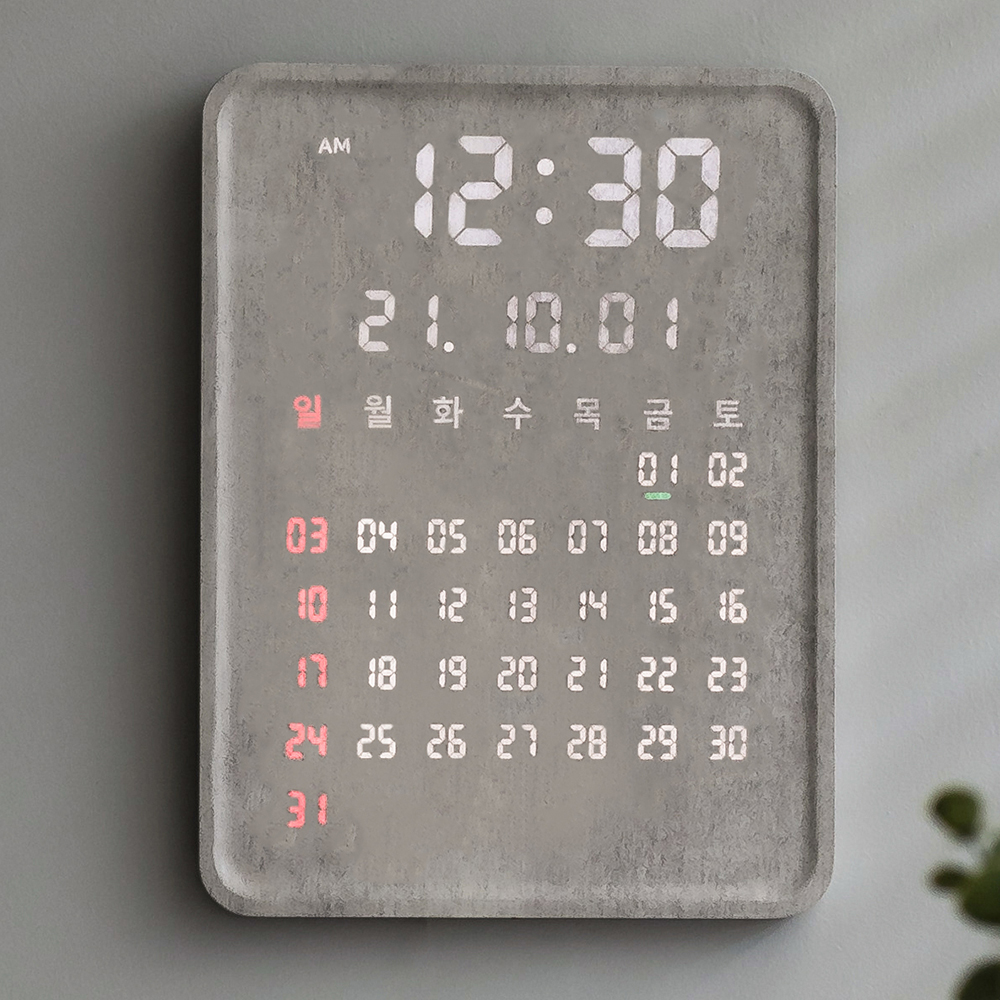 성흠 포시즌 캘린더 인테리어 LED 벽시계 27cm