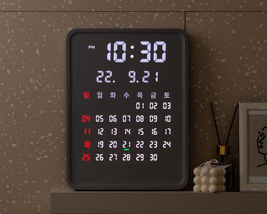성흠 포시즌 캘린더 인테리어 LED 벽시계 27cm