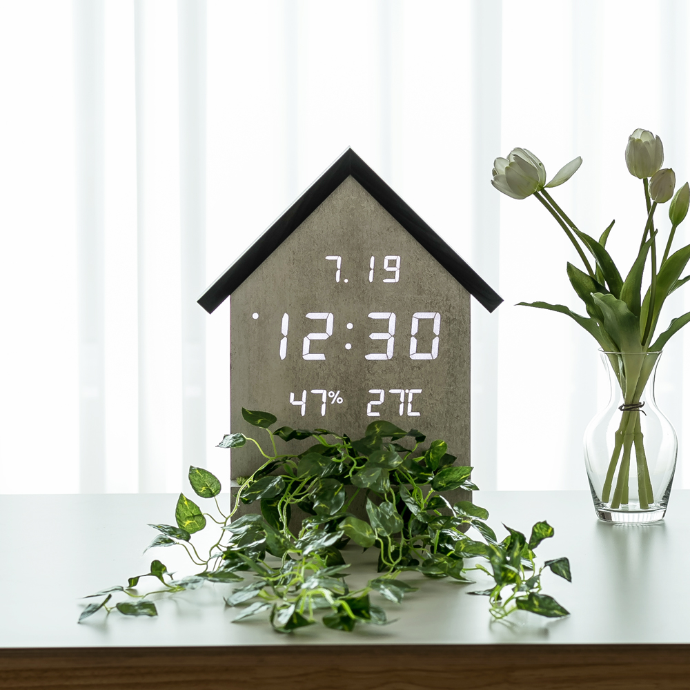 성흠 와이파이 우드 하우스 LED 벽시계 30cm 시즌2