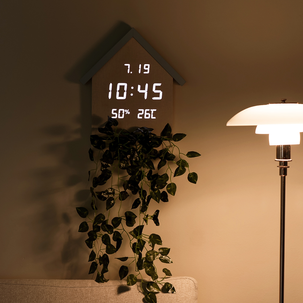 성흠 와이파이 우드 하우스 LED 벽시계 30cm 시즌2
