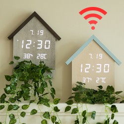 성흠 와이파이 우드 하우스 LED 벽시계 30cm 시즌2