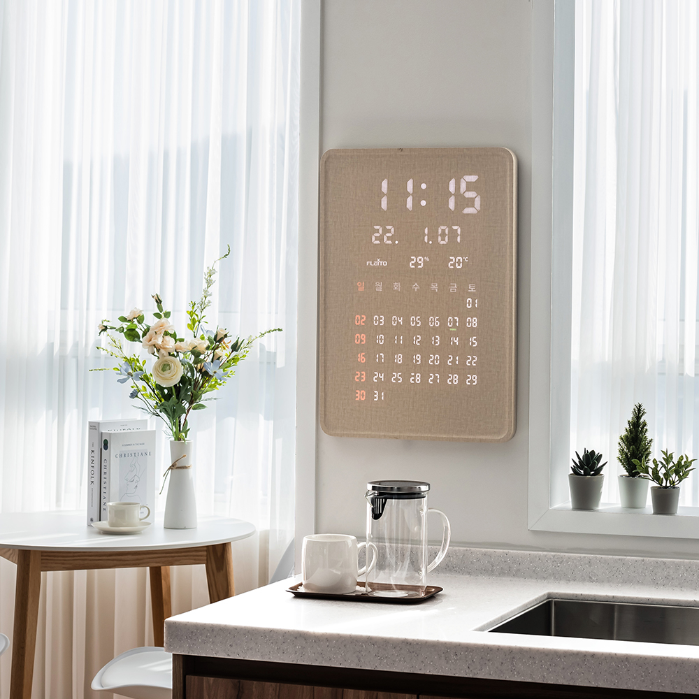 성흠 그랜드 캘린더 대형 인테리어 LED 벽시계 35cm