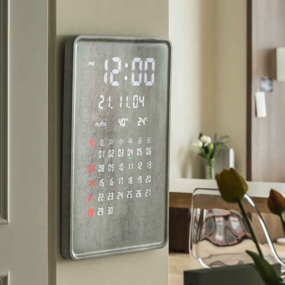 성흠 그랜드 캘린더 대형 인테리어 LED 벽시계 35cm