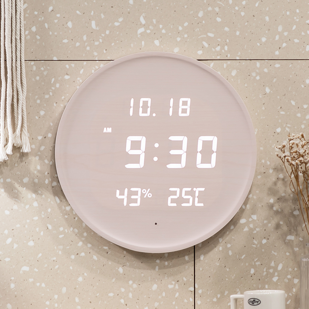 성흠 무선 루나 온습도 와이파이 LED 벽시계